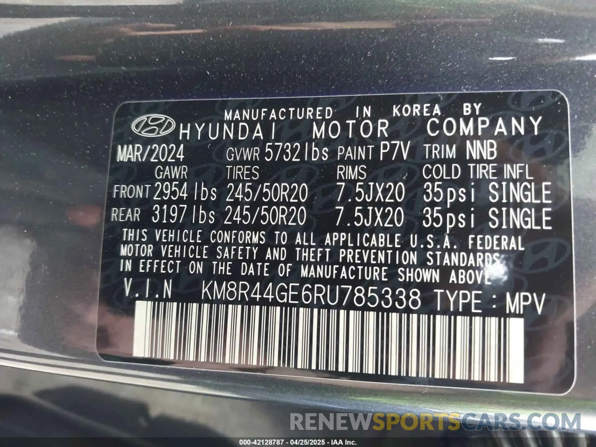 9 fotografías del automóvil dañado KM8R44GE6RU785338 HYUNDAI PALISADE 2024