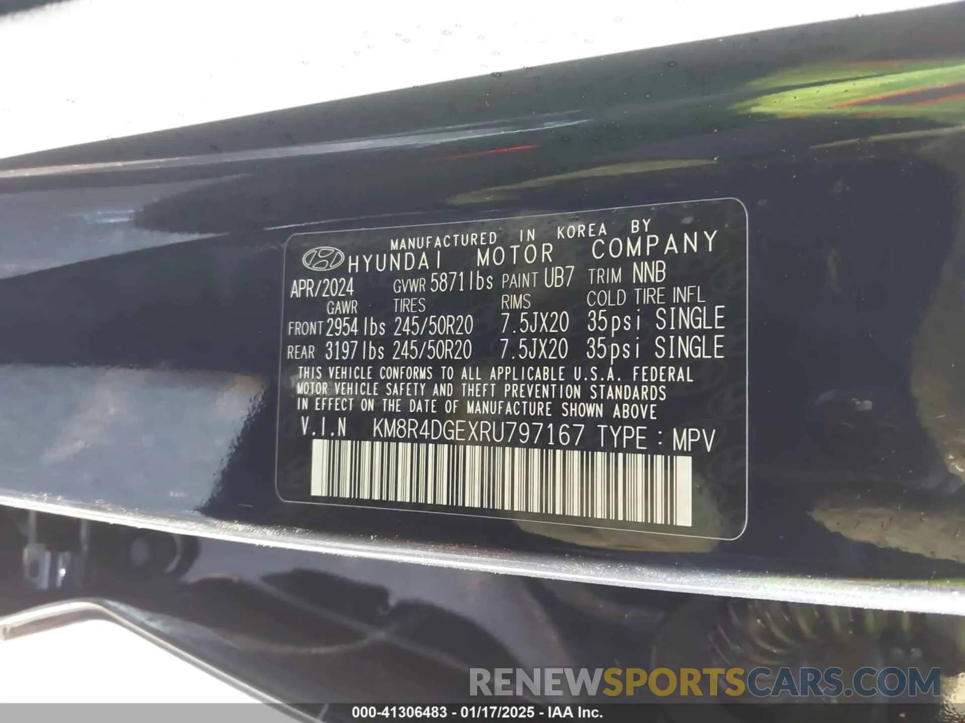 9 fotografías del automóvil dañado KM8R4DGEXRU797167 HYUNDAI PALISADE 2024
