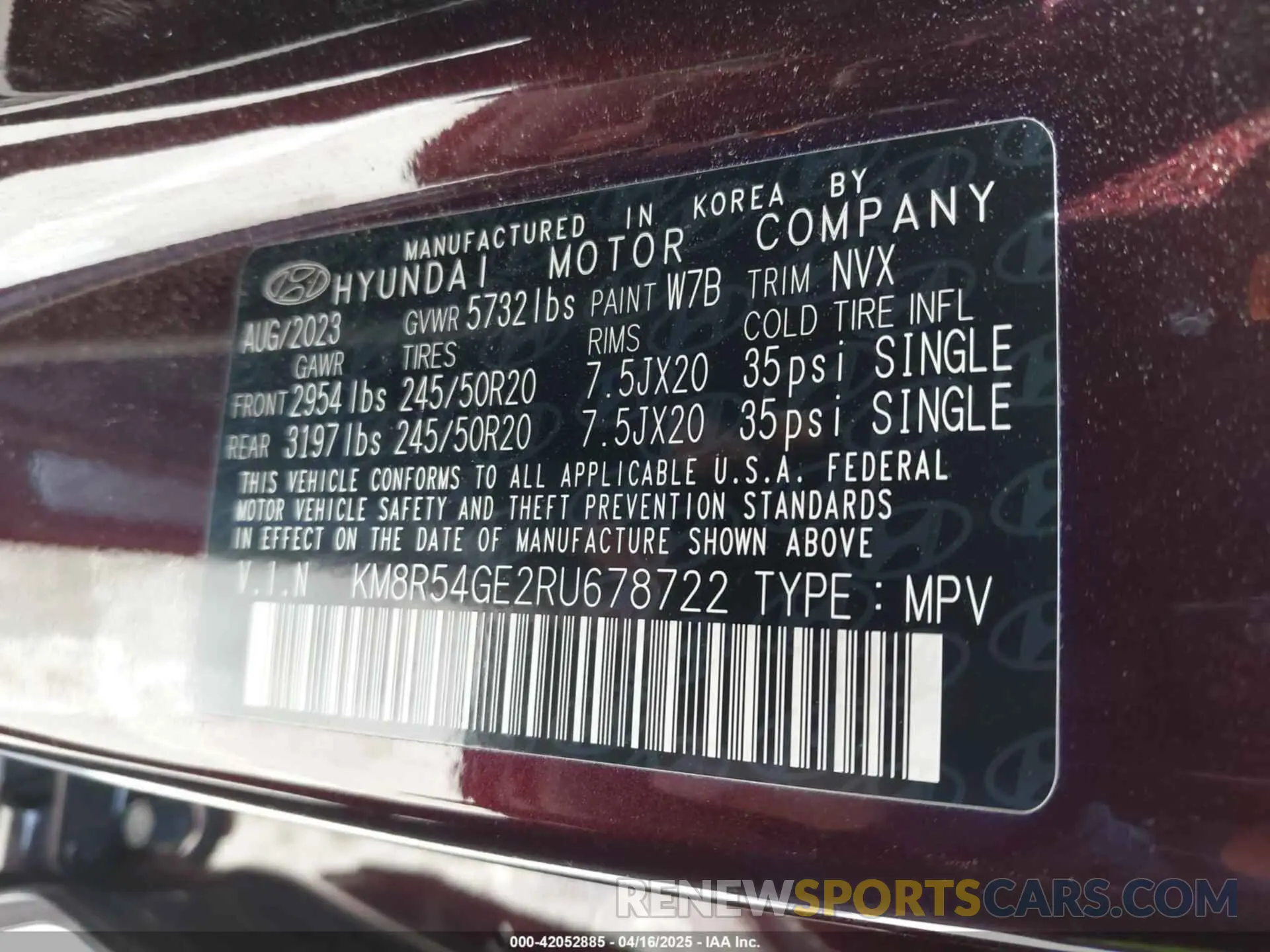 9 fotografías del automóvil dañado KM8R54GE2RU678722 HYUNDAI PALISADE 2024