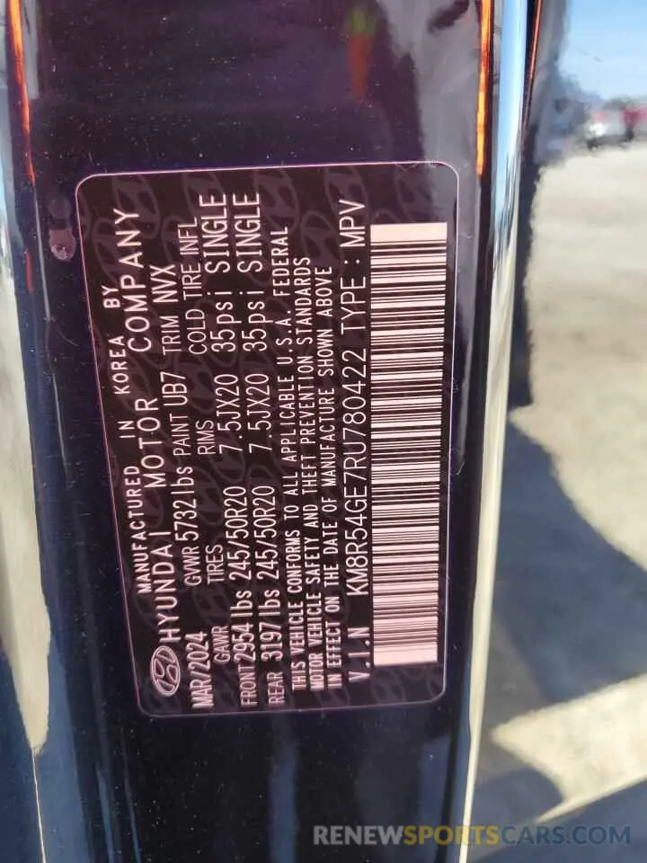14 fotografías del automóvil dañado KM8R54GE7RU780422 HYUNDAI PALISADE 2024