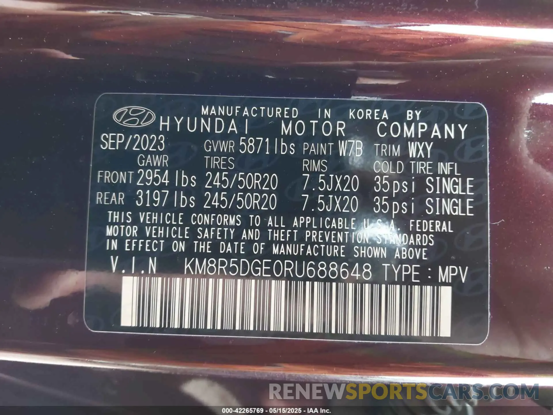 9 fotografías del automóvil dañado KM8R5DGE0RU688648 HYUNDAI PALISADE 2024