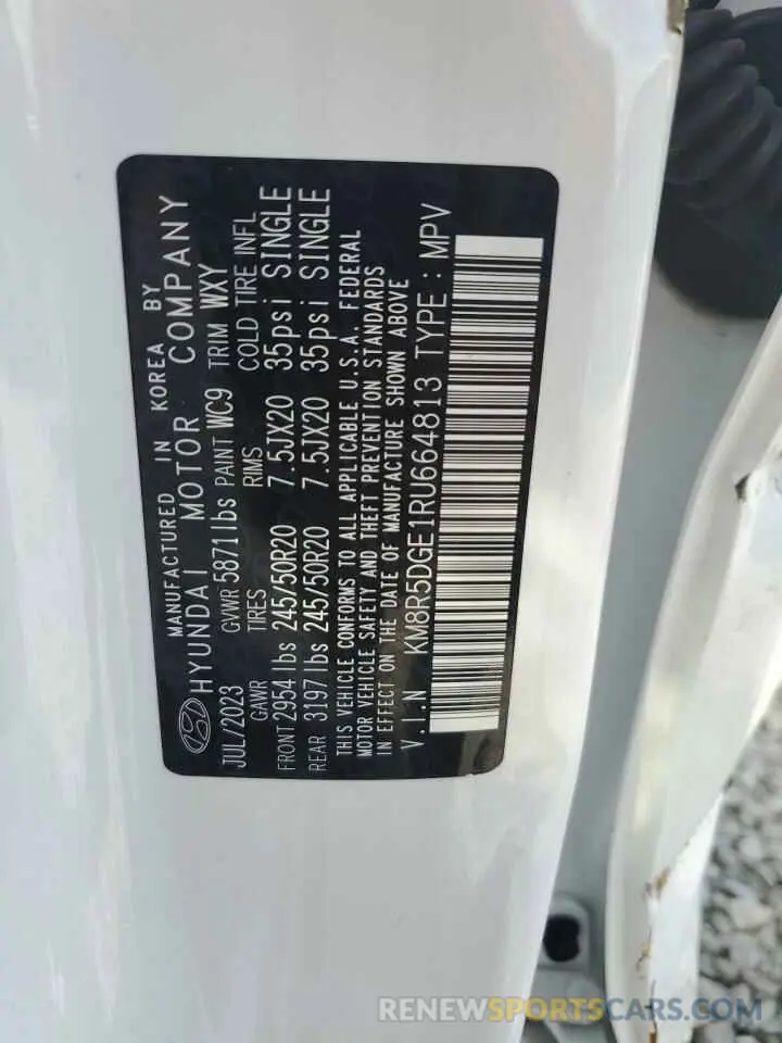 13 fotografías del automóvil dañado KM8R5DGE1RU664813 HYUNDAI PALISADE 2024