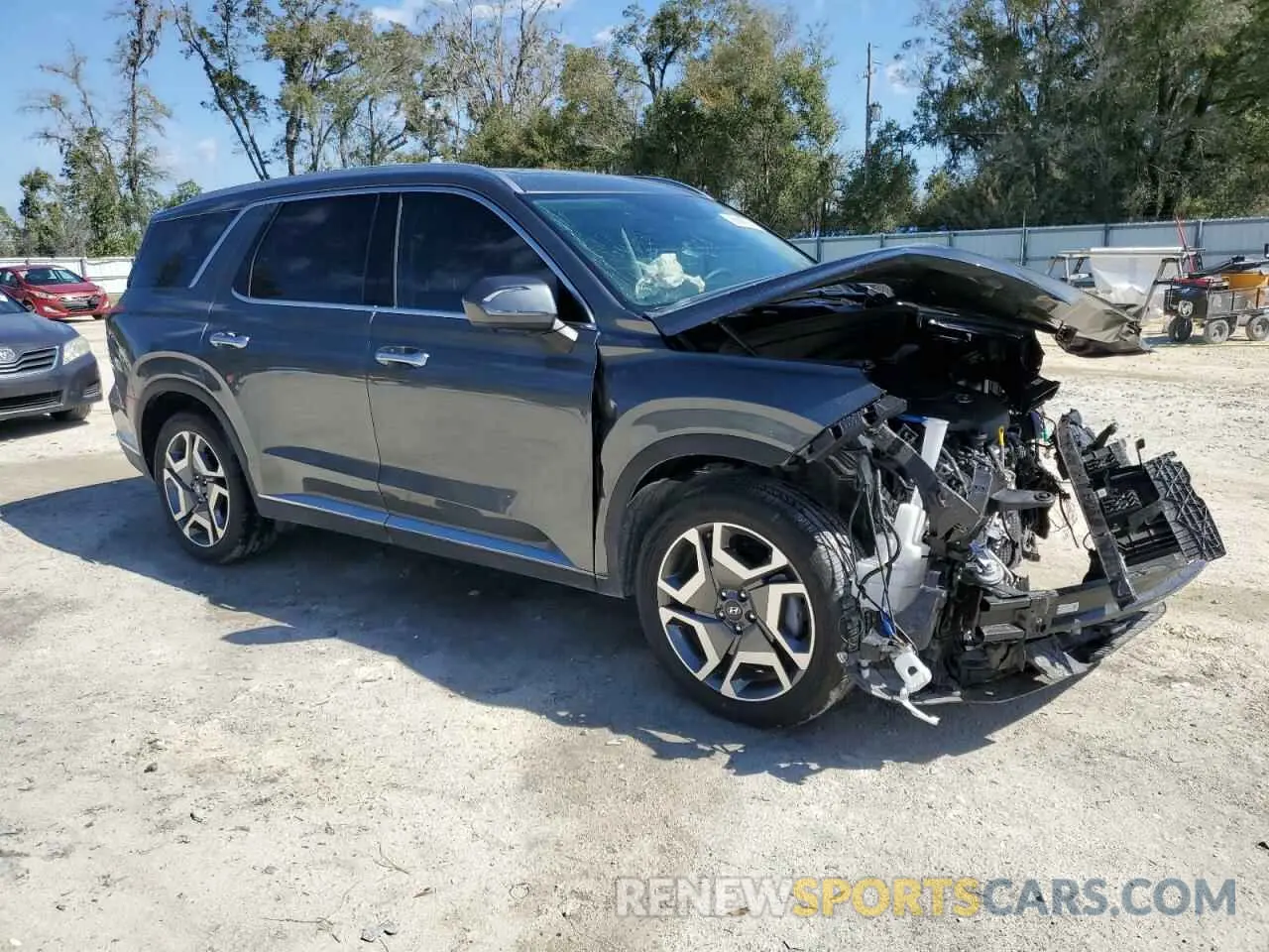 4 fotografías del automóvil dañado KM8R5DGE8RU793681 HYUNDAI PALISADE 2024