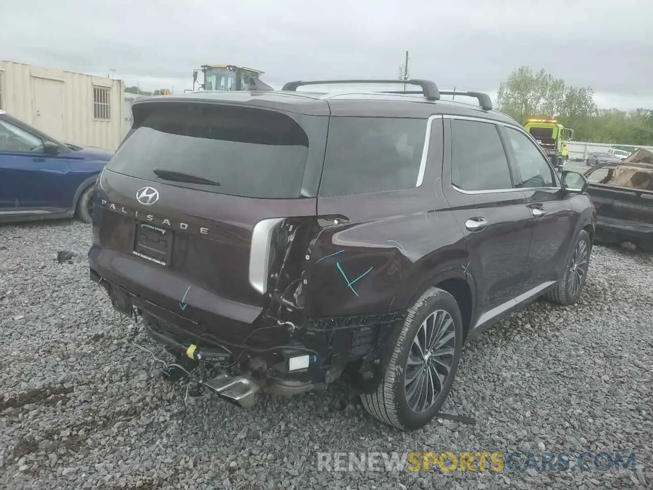 3 fotografías del automóvil dañado KM8R74GE5RU678773 HYUNDAI PALISADE 2024