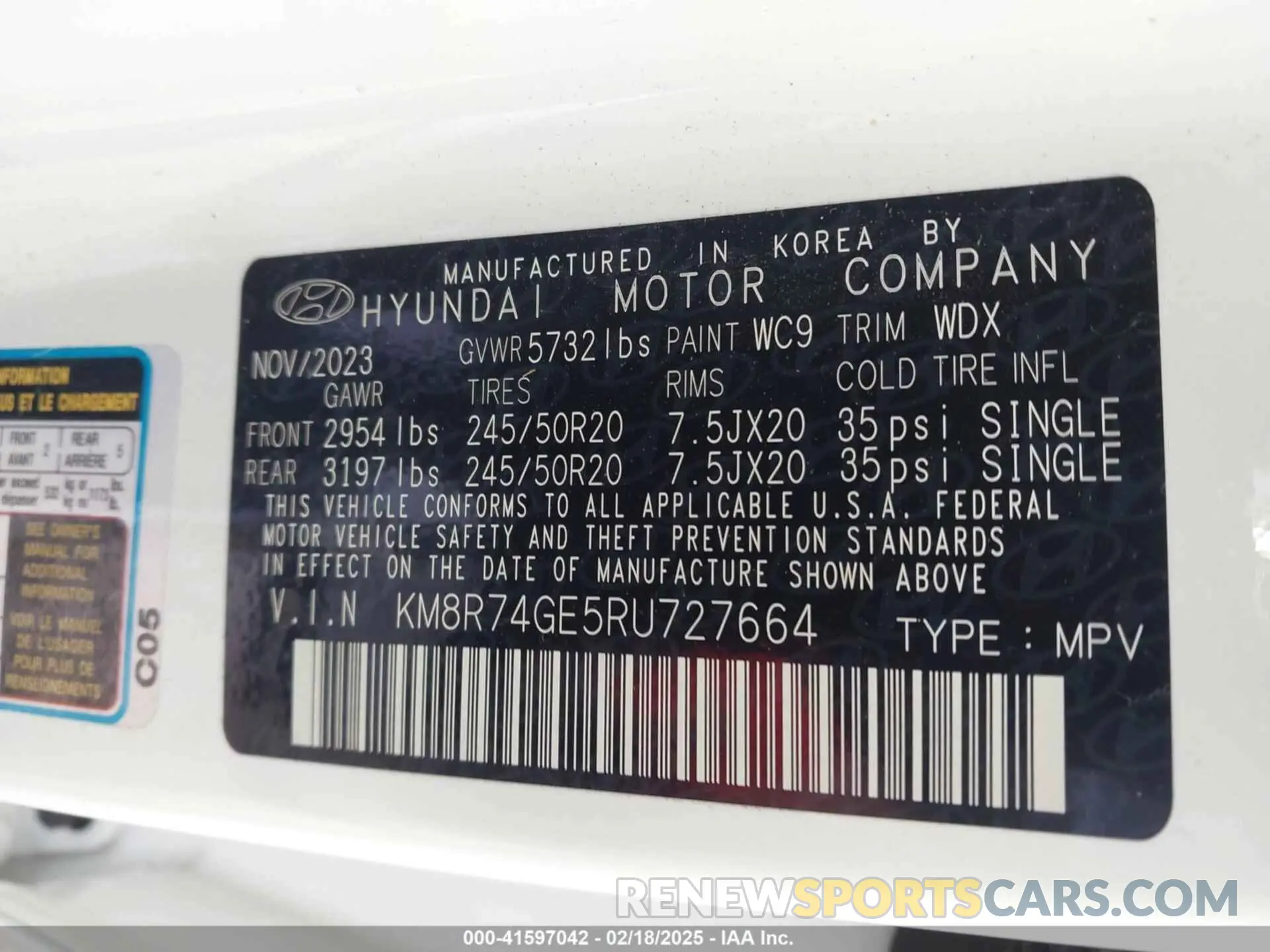 9 fotografías del automóvil dañado KM8R74GE5RU727664 HYUNDAI PALISADE 2024