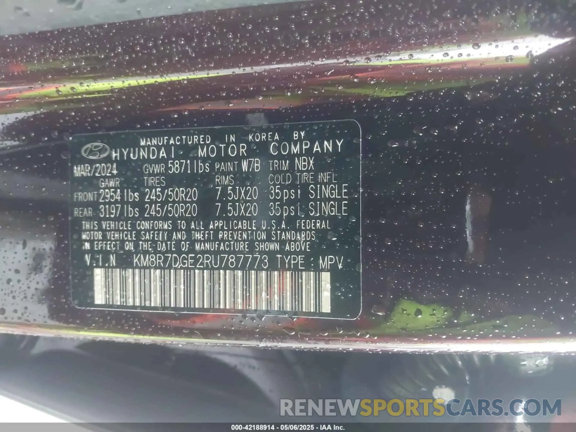 9 fotografías del automóvil dañado KM8R7DGE2RU787773 HYUNDAI PALISADE 2024