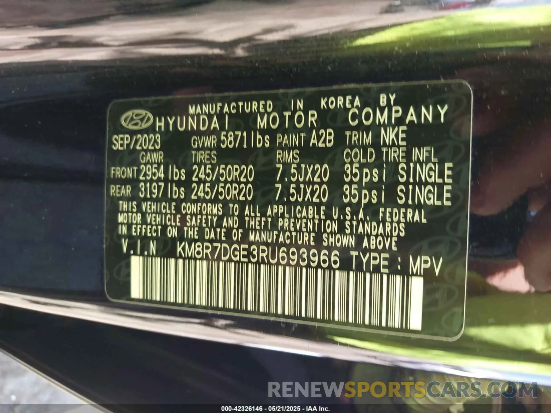 9 fotografías del automóvil dañado KM8R7DGE3RU693966 HYUNDAI PALISADE 2024