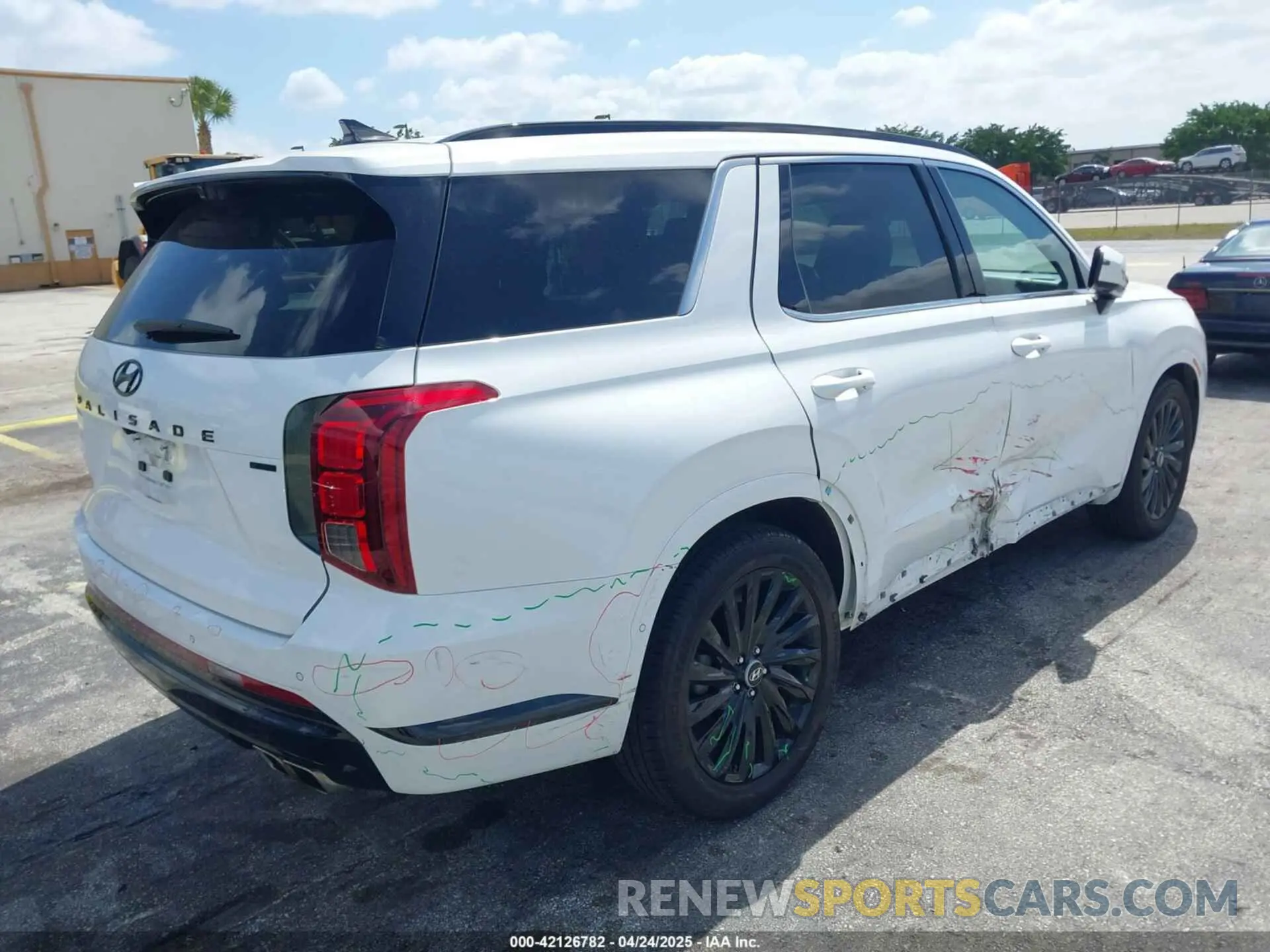 4 fotografías del automóvil dañado KM8R7DGE3RU712029 HYUNDAI PALISADE 2024
