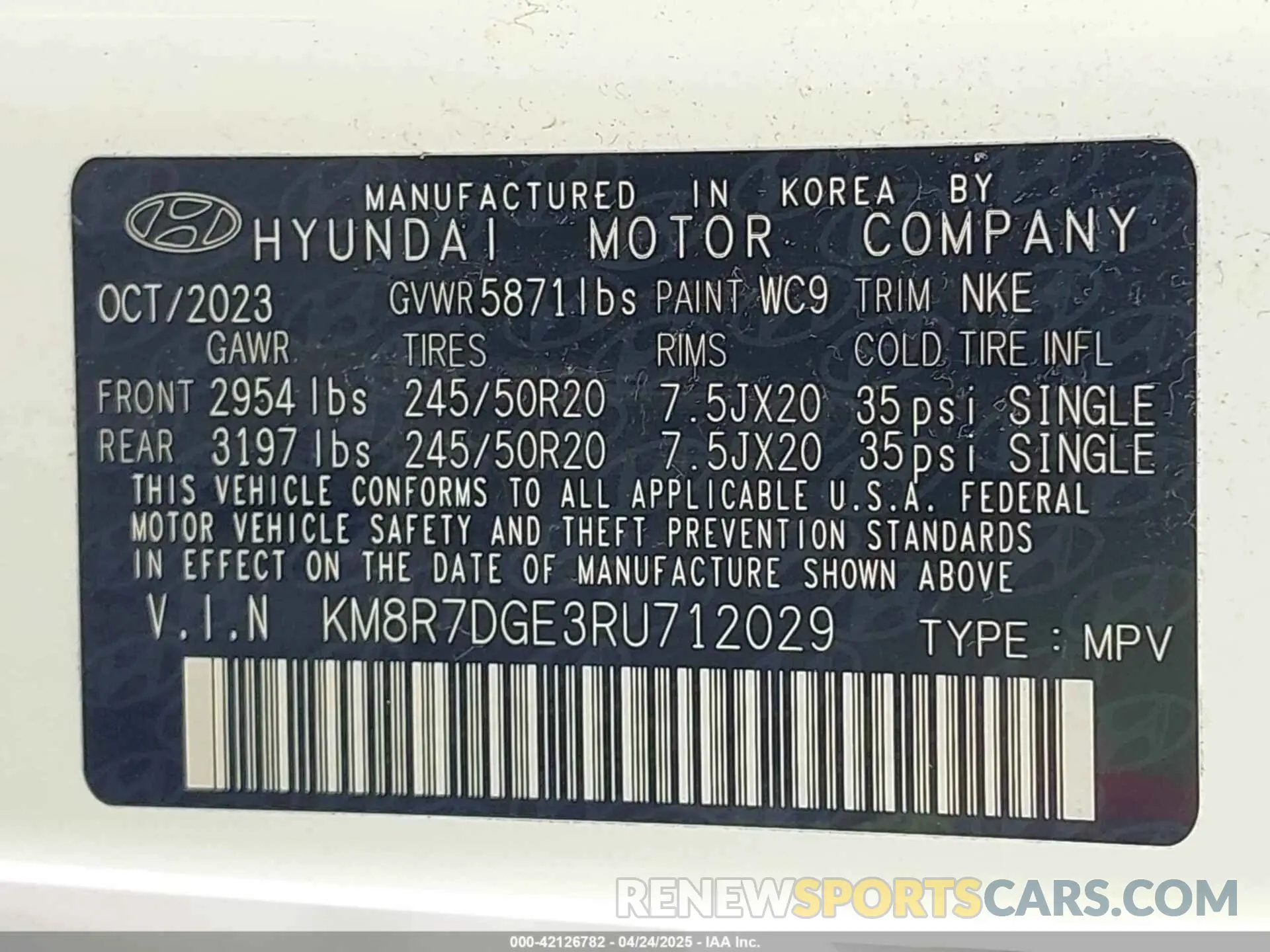 9 fotografías del automóvil dañado KM8R7DGE3RU712029 HYUNDAI PALISADE 2024