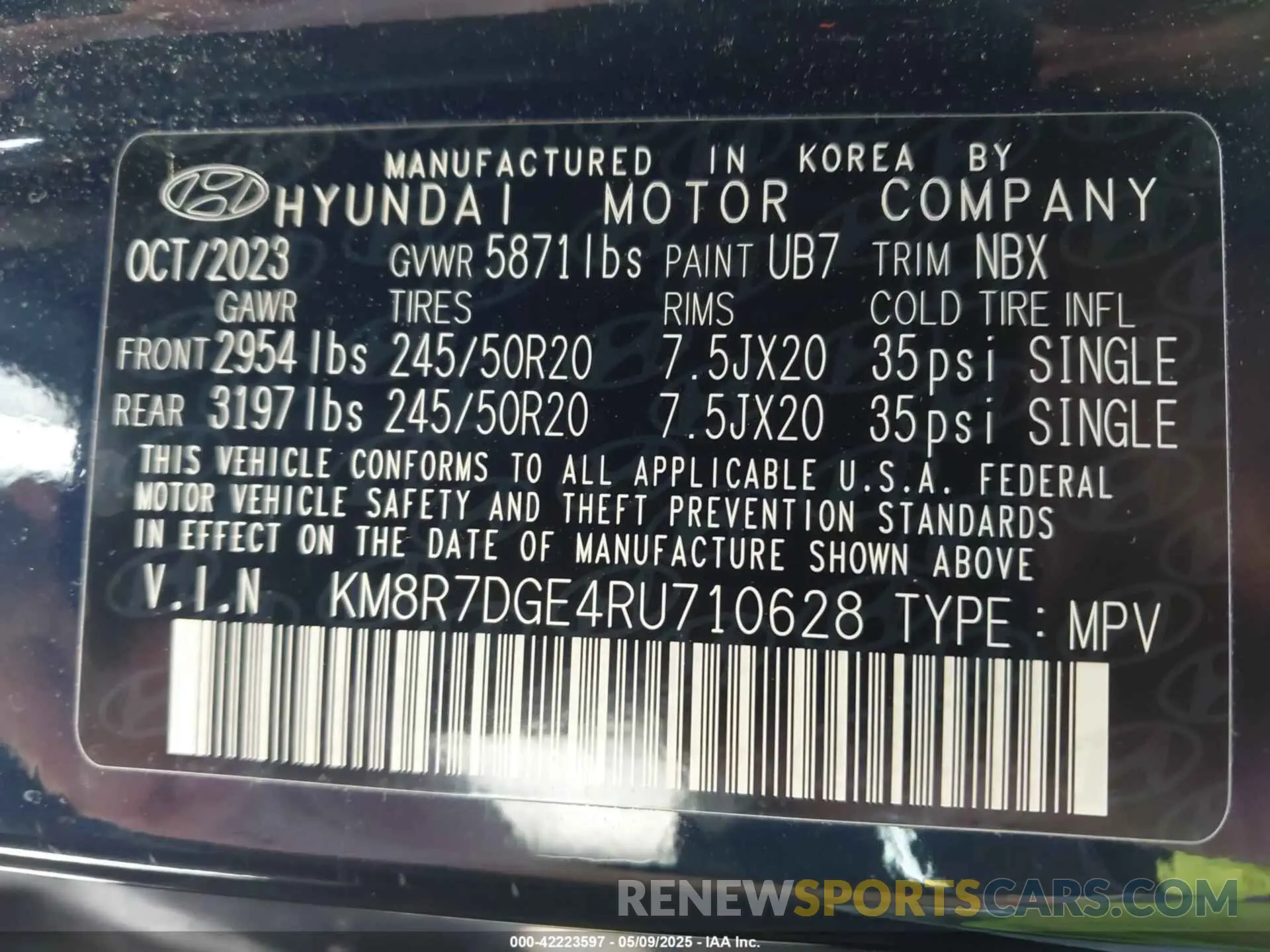 9 fotografías del automóvil dañado KM8R7DGE4RU710628 HYUNDAI PALISADE 2024