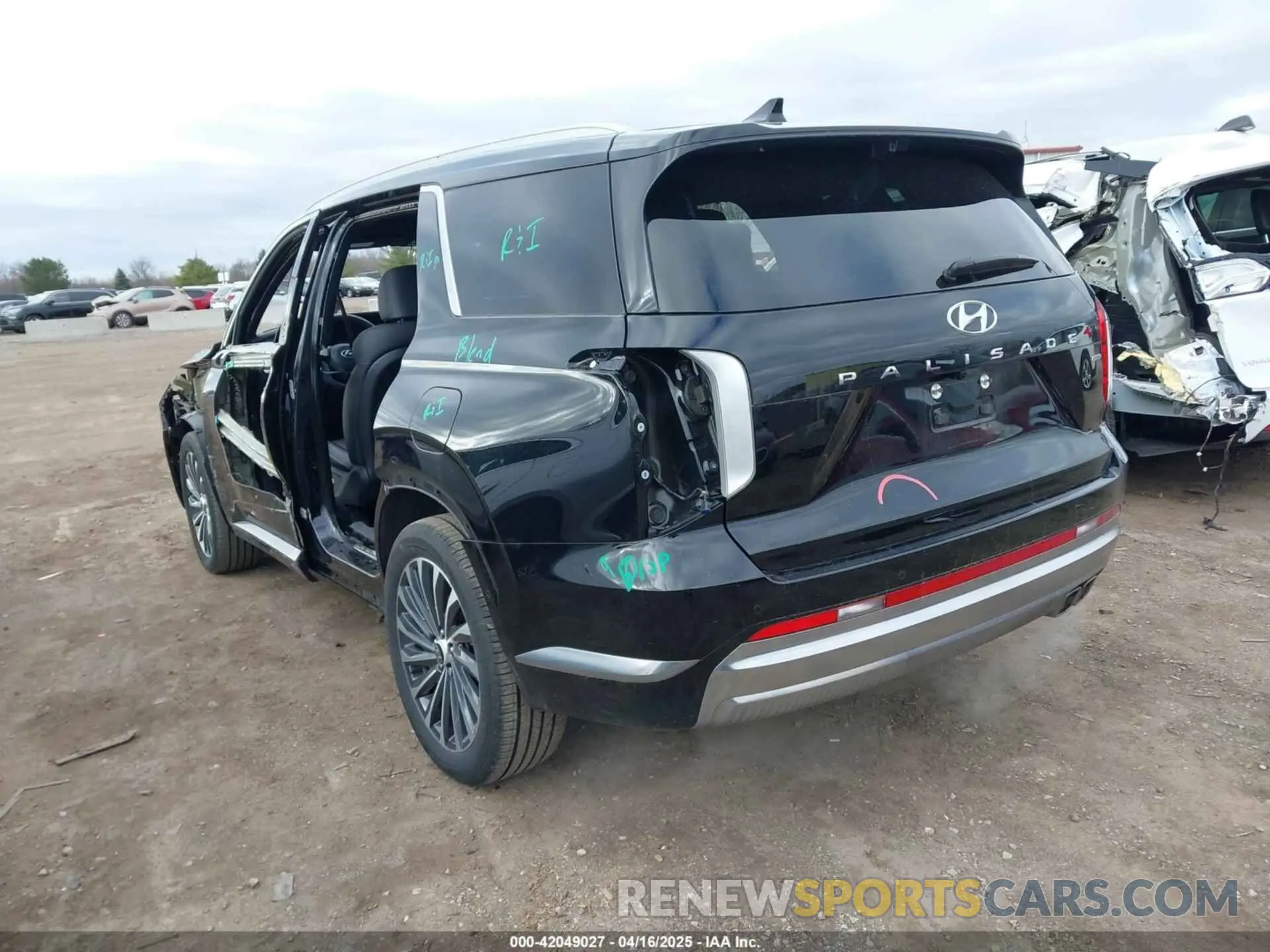 3 fotografías del automóvil dañado KM8R7DGE5RU679888 HYUNDAI PALISADE 2024