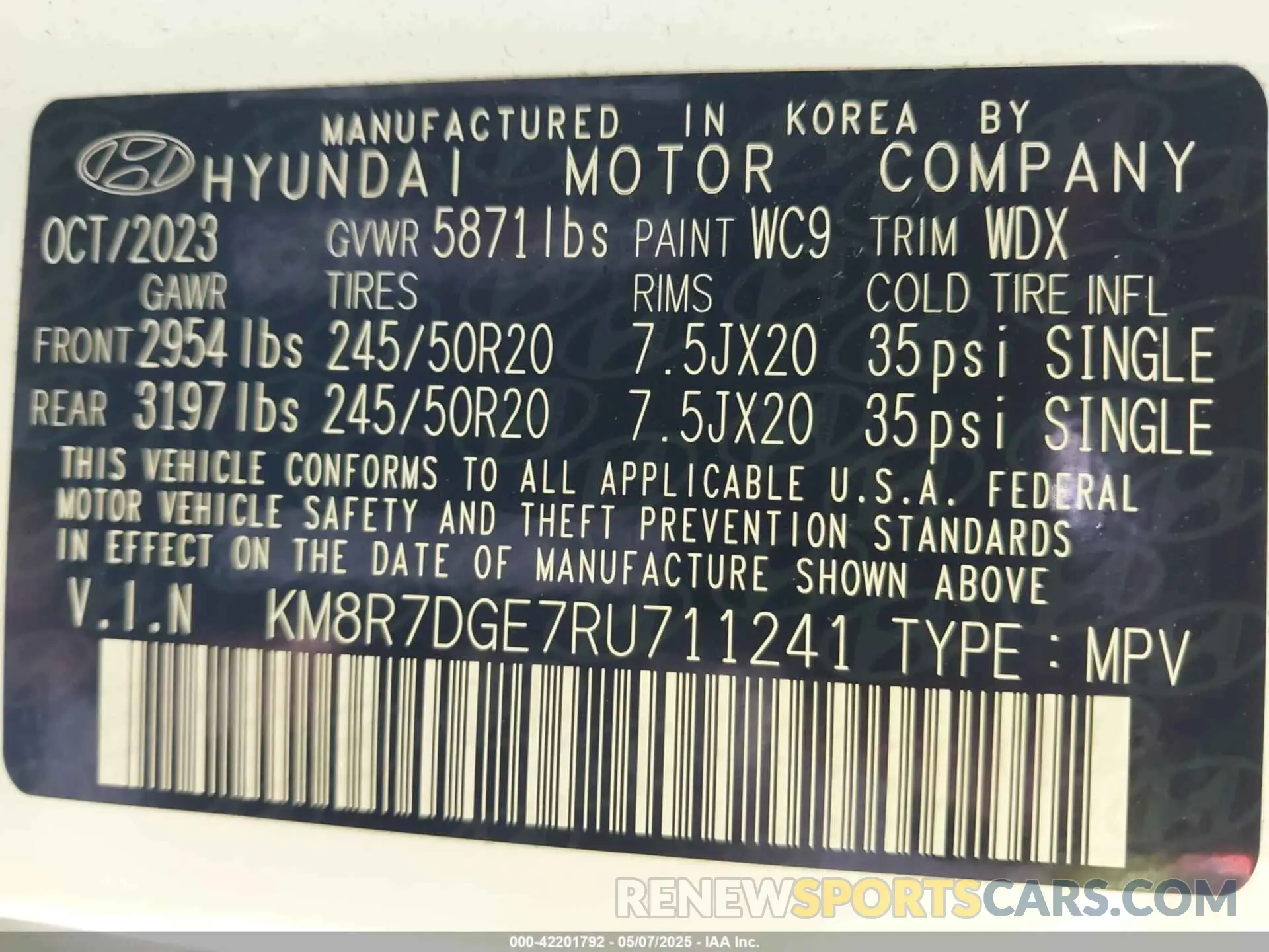 9 fotografías del automóvil dañado KM8R7DGE7RU711241 HYUNDAI PALISADE 2024