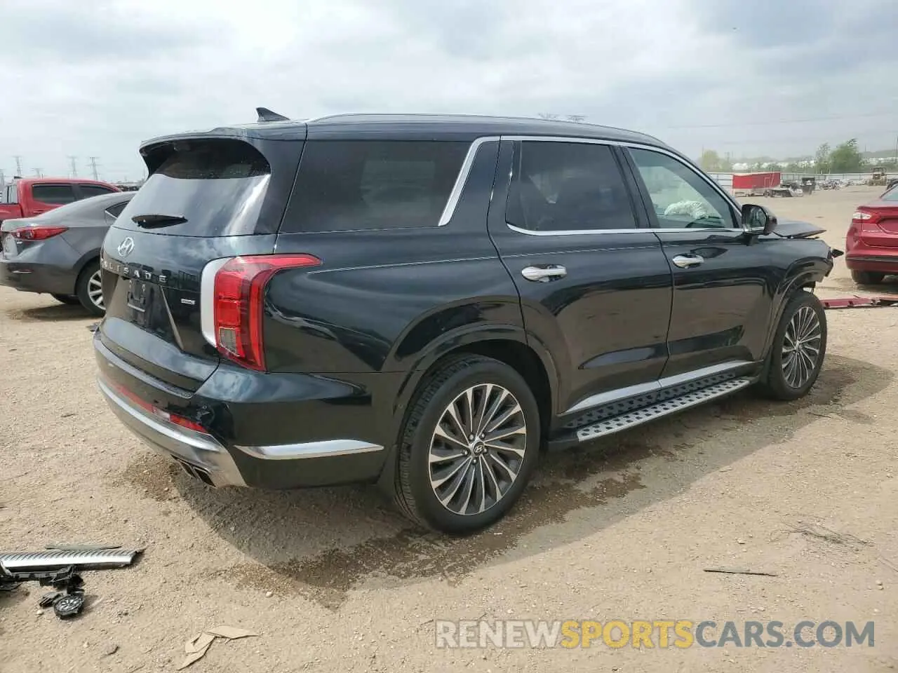 3 fotografías del automóvil dañado KM8R7DGE8RU656184 HYUNDAI PALISADE 2024