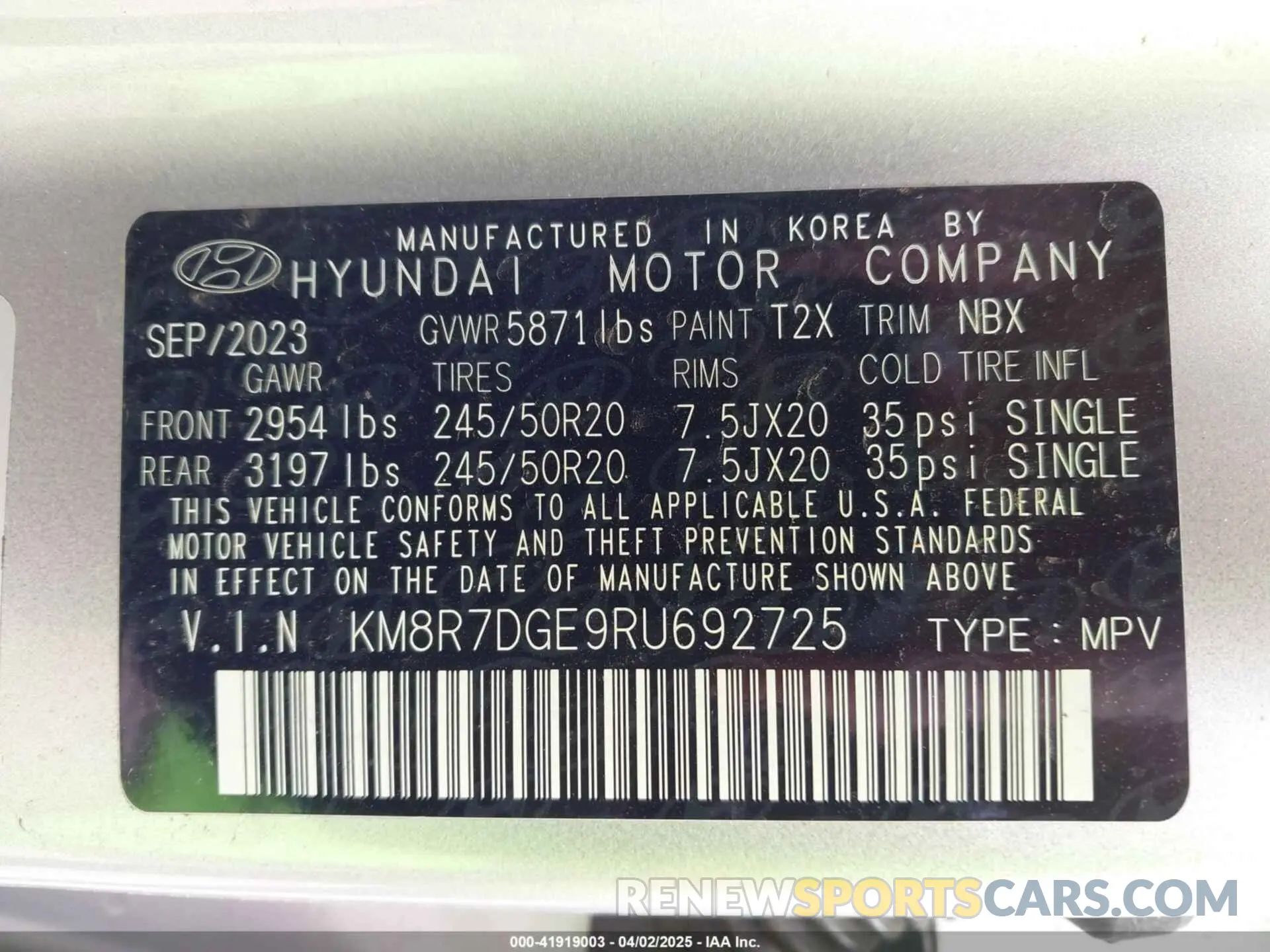9 fotografías del automóvil dañado KM8R7DGE9RU692725 HYUNDAI PALISADE 2024