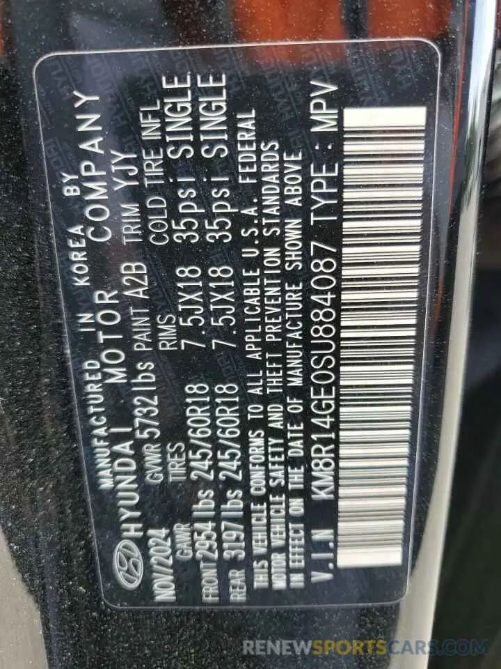 15 fotografías del automóvil dañado KM8R14GE0SU884087 HYUNDAI PALISADE 2025
