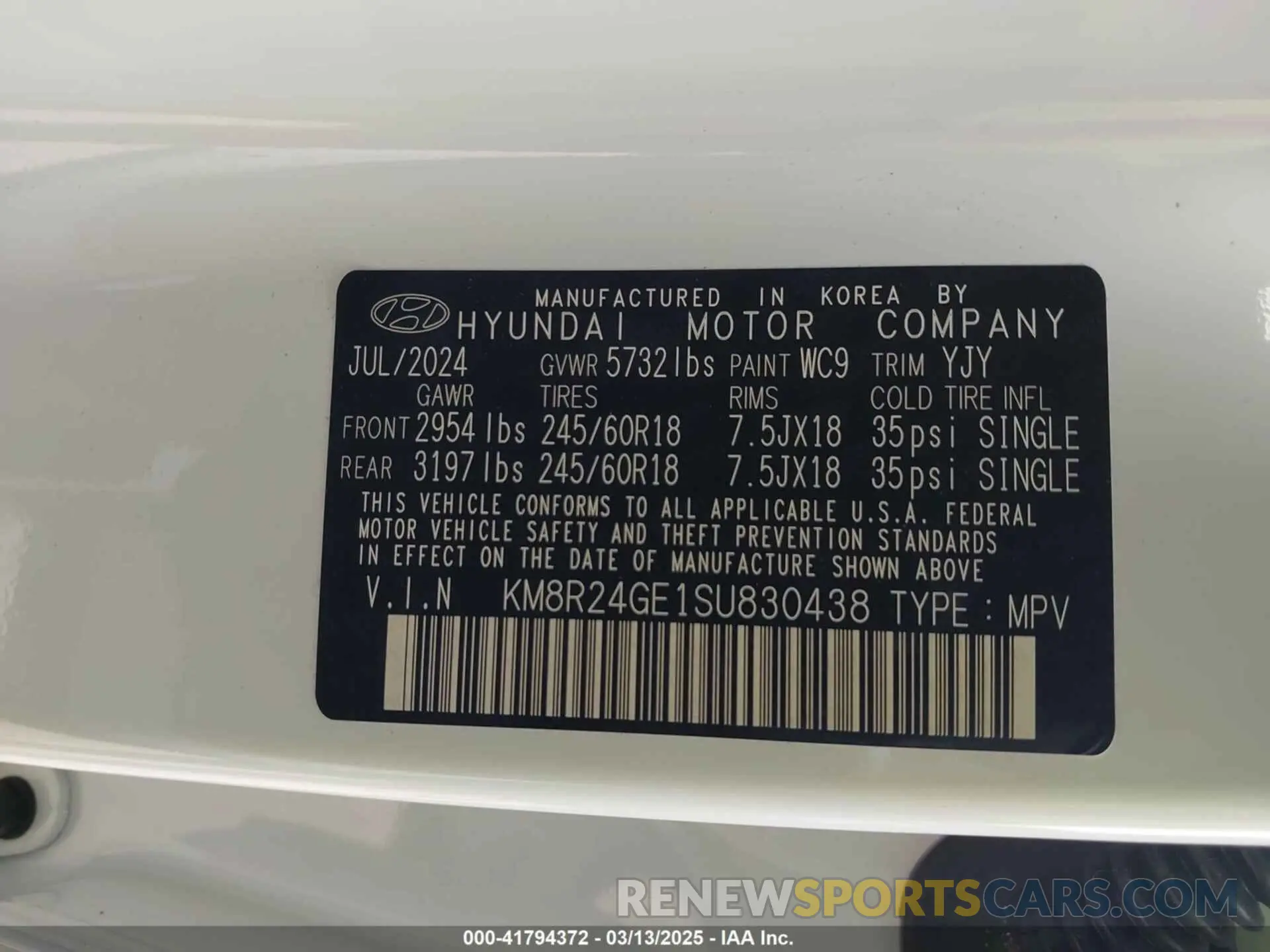 9 fotografías del automóvil dañado KM8R24GE1SU830438 HYUNDAI PALISADE 2025