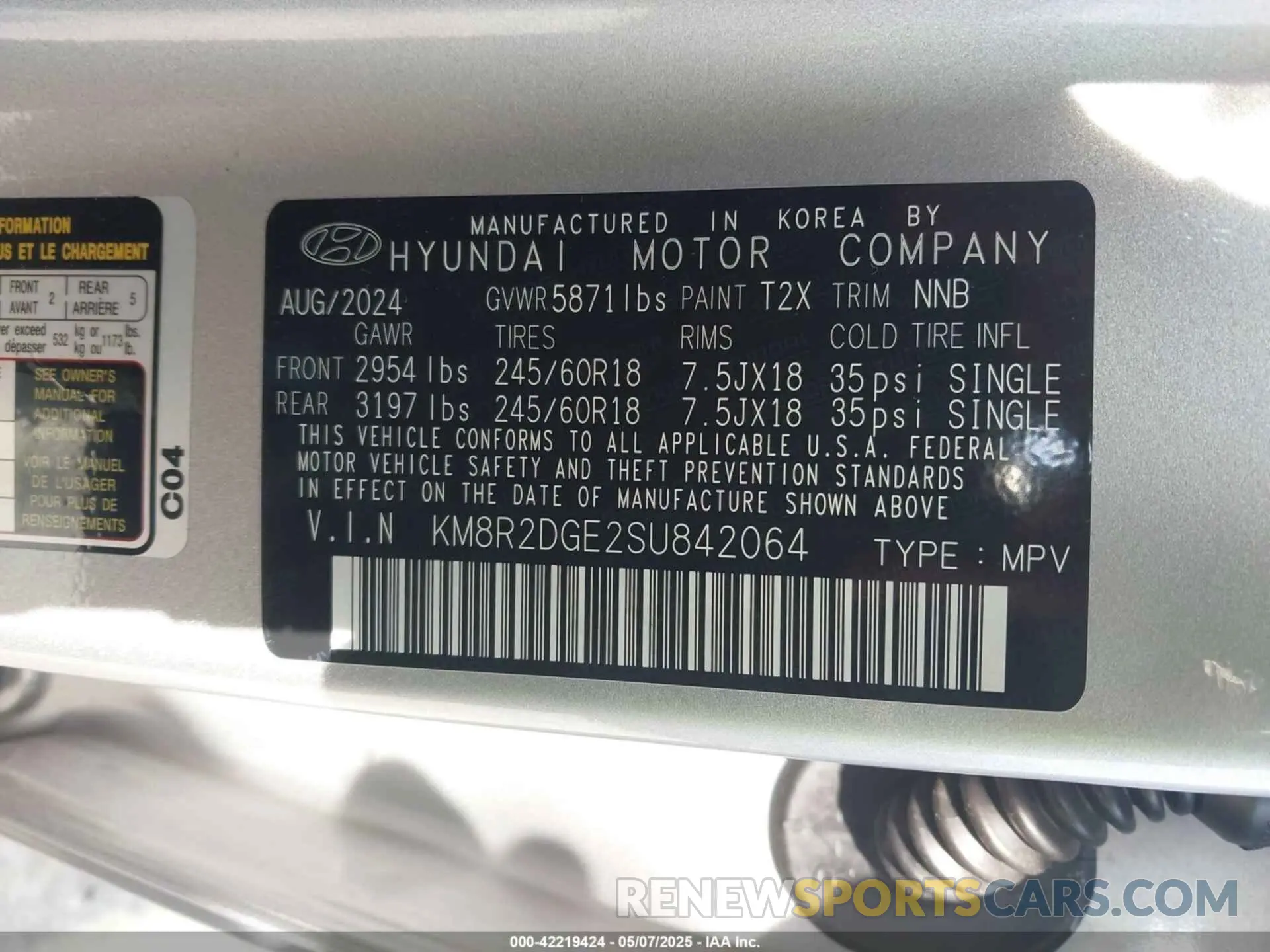 9 fotografías del automóvil dañado KM8R2DGE2SU842064 HYUNDAI PALISADE 2025