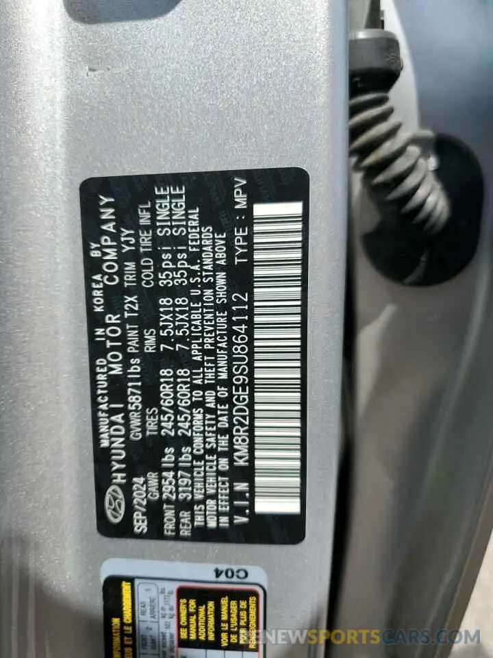14 fotografías del automóvil dañado KM8R2DGE9SU864112 HYUNDAI PALISADE 2025