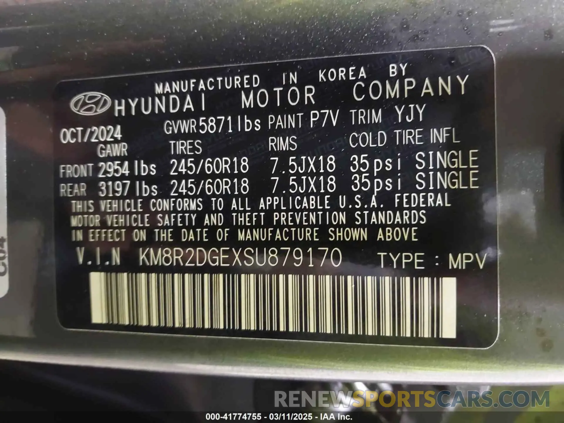 9 fotografías del automóvil dañado KM8R2DGEXSU879170 HYUNDAI PALISADE 2025