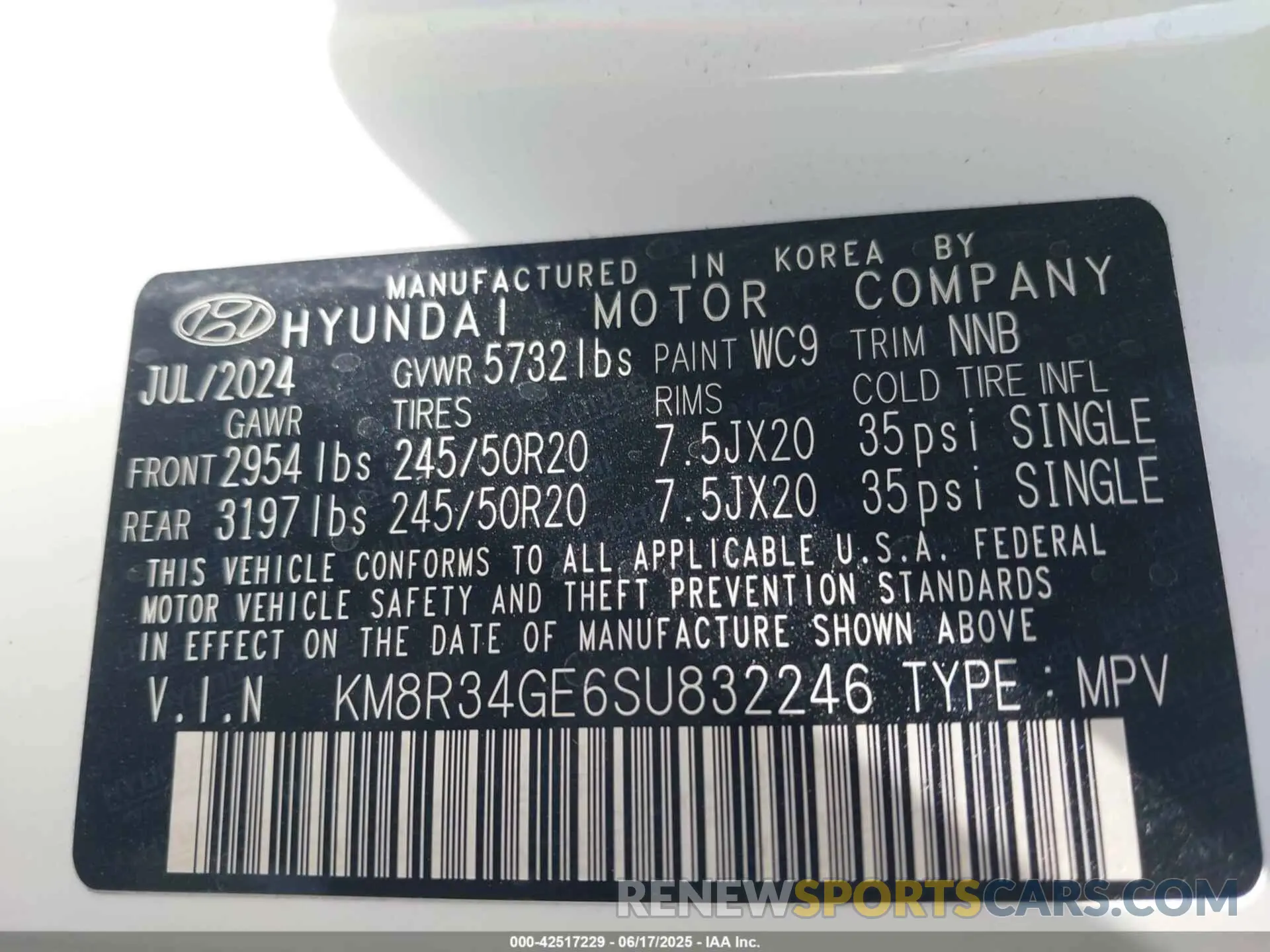 9 fotografías del automóvil dañado KM8R34GE6SU832246 HYUNDAI PALISADE 2025