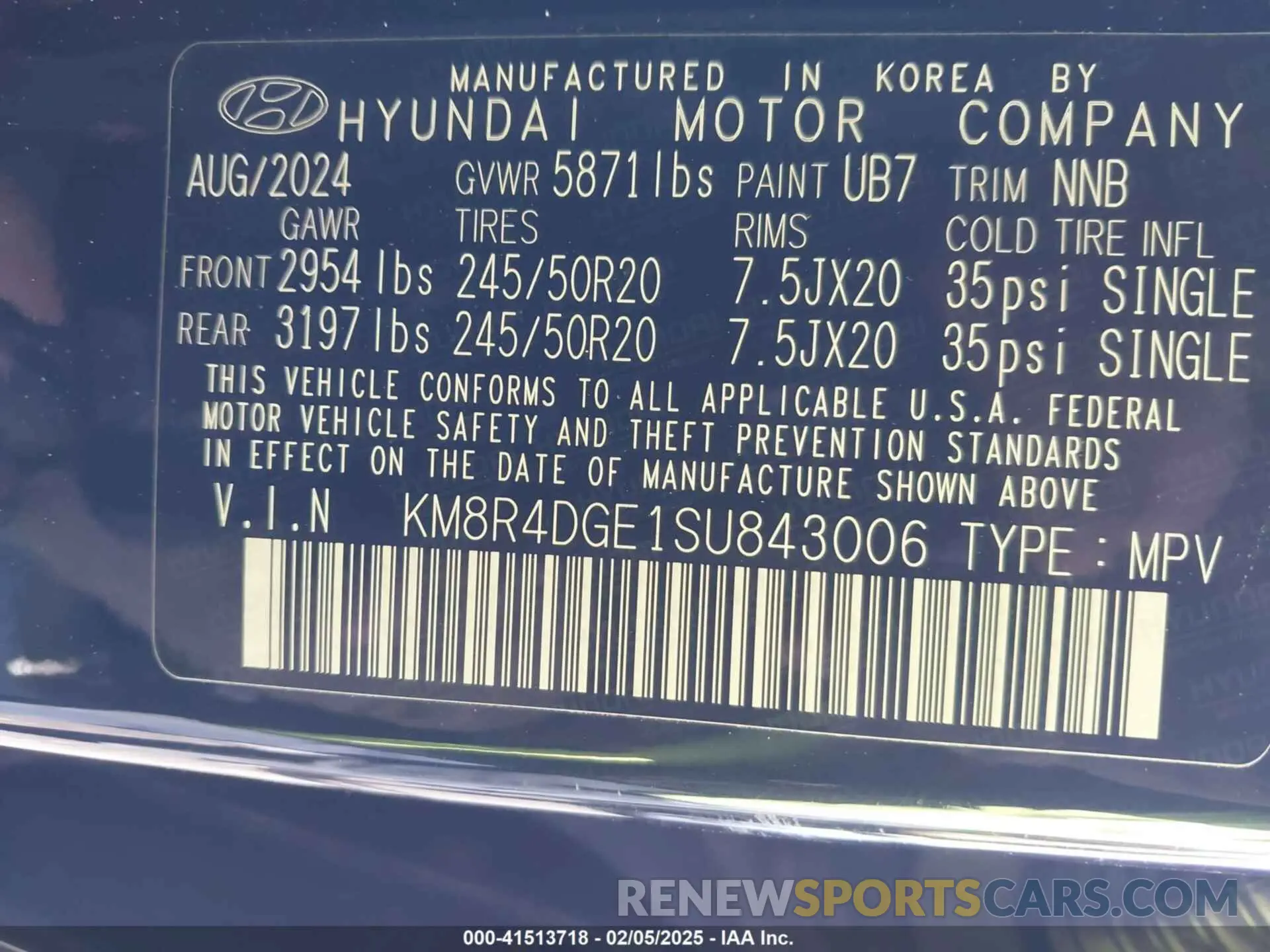9 fotografías del automóvil dañado KM8R4DGE1SU843006 HYUNDAI PALISADE 2025