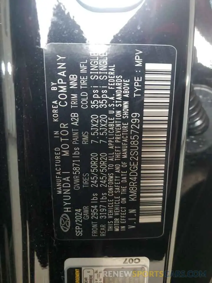 13 fotografías del automóvil dañado KM8R4DGE2SU857299 HYUNDAI PALISADE 2025