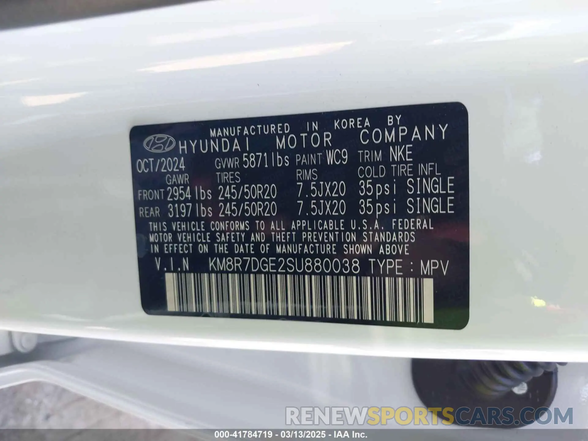 9 fotografías del automóvil dañado KM8R7DGE2SU880038 HYUNDAI PALISADE 2025