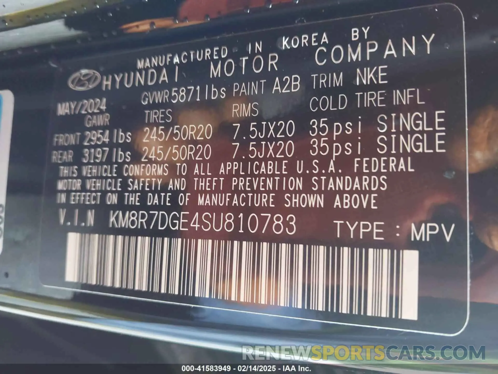 9 fotografías del automóvil dañado KM8R7DGE4SU810783 HYUNDAI PALISADE 2025