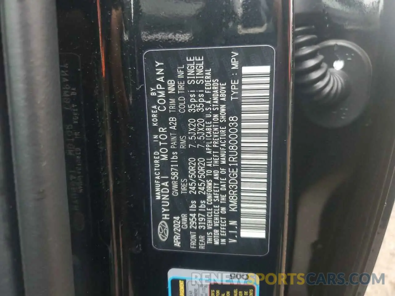 13 fotografías del automóvil dañado KM8R3DGE1RU800038 HYUNDAI PALISADE X 2024