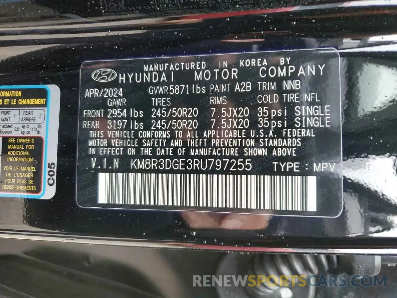 13 fotografías del automóvil dañado KM8R3DGE3RU797255 HYUNDAI PALISADE X 2024