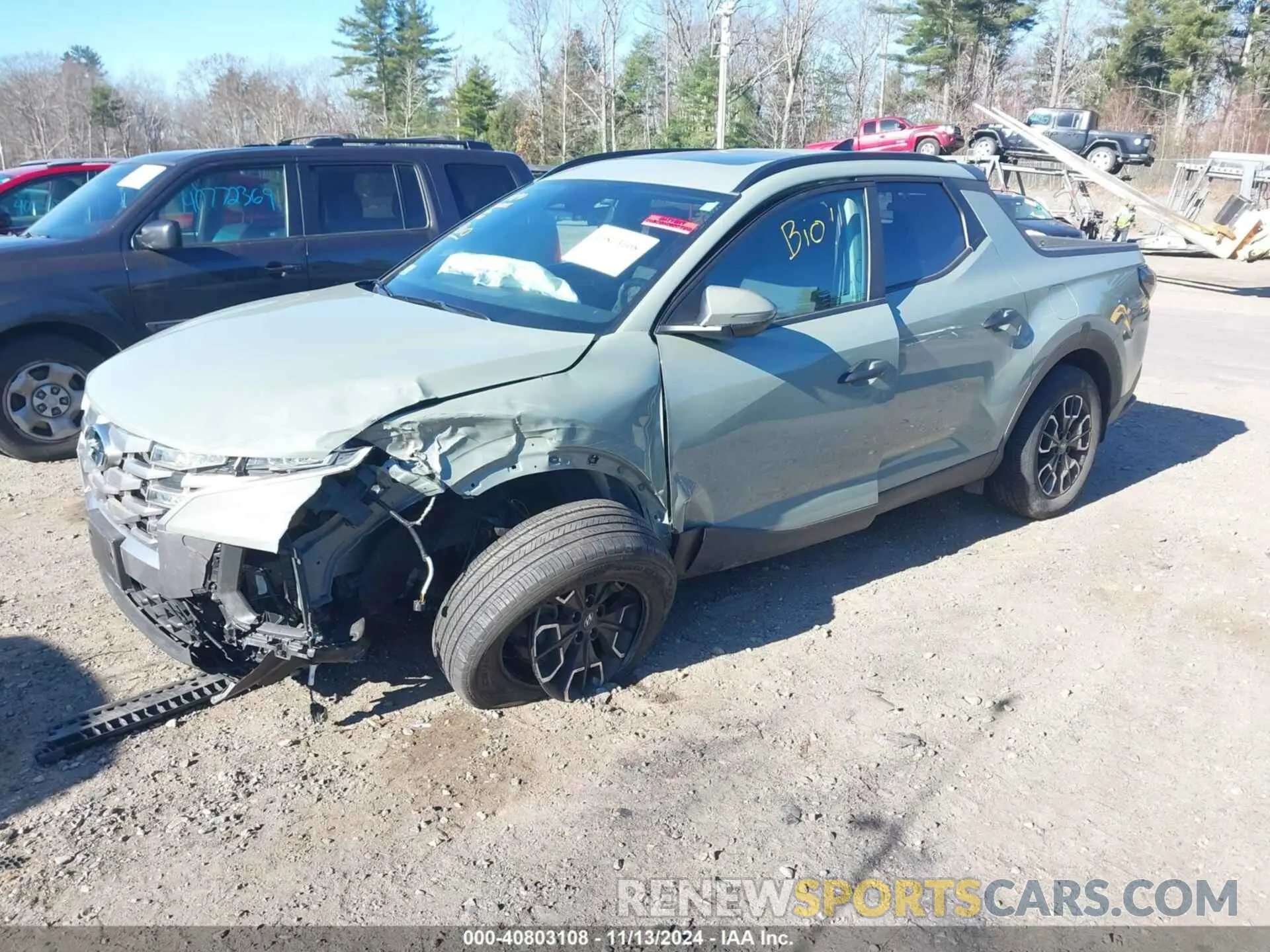 2 fotografías del automóvil dañado 5NTJCDAE3NH038055 HYUNDAI SANTA CRUZ 2022