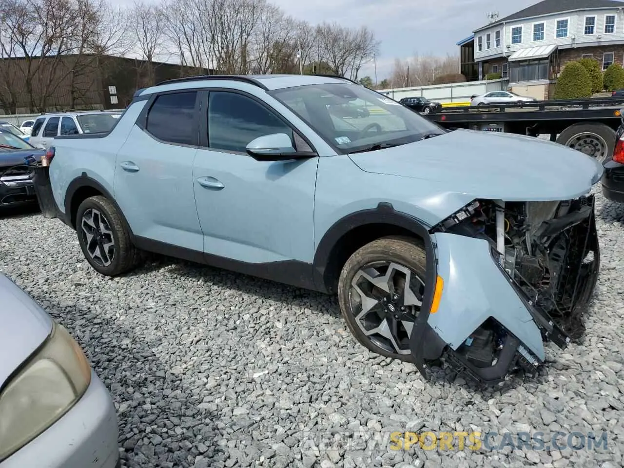 4 fotografías del automóvil dañado 5NTJEDAF0NH013262 HYUNDAI SANTA CRUZ 2022