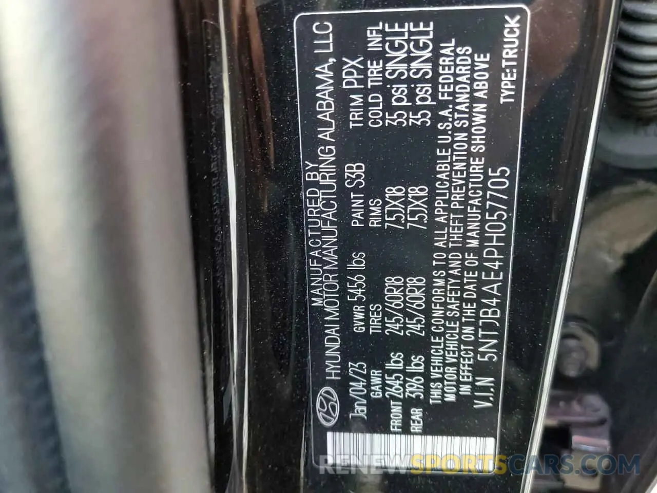 15 fotografías del automóvil dañado 5NTJB4AE4PH057705 HYUNDAI SANTA CRUZ 2023