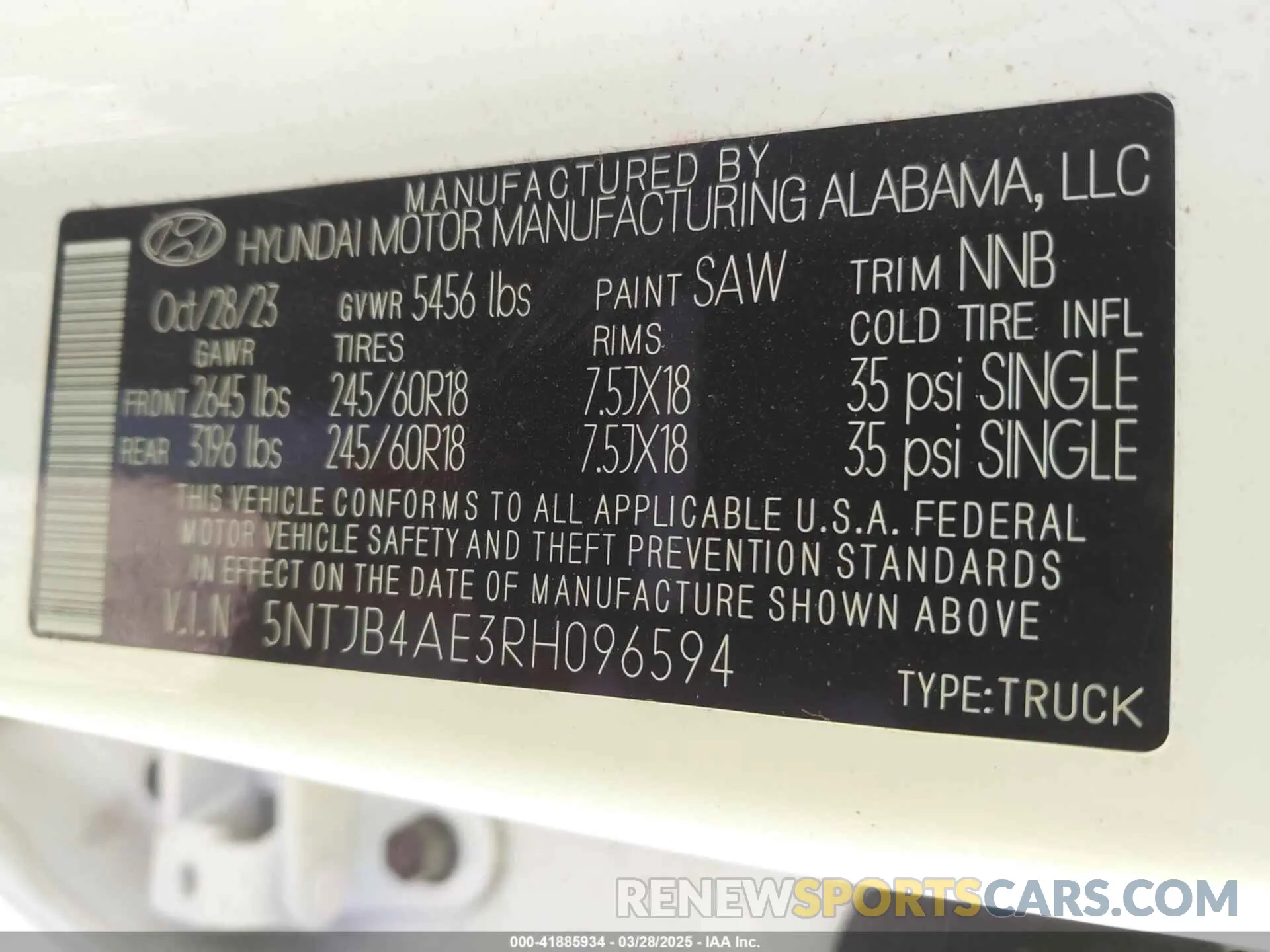9 fotografías del automóvil dañado 5NTJB4AE3RH096594 HYUNDAI SANTA CRUZ 2024