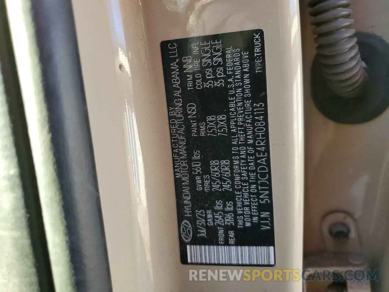 14 fotografías del automóvil dañado 5NTJCDAE4RH084113 HYUNDAI SANTA CRUZ 2024