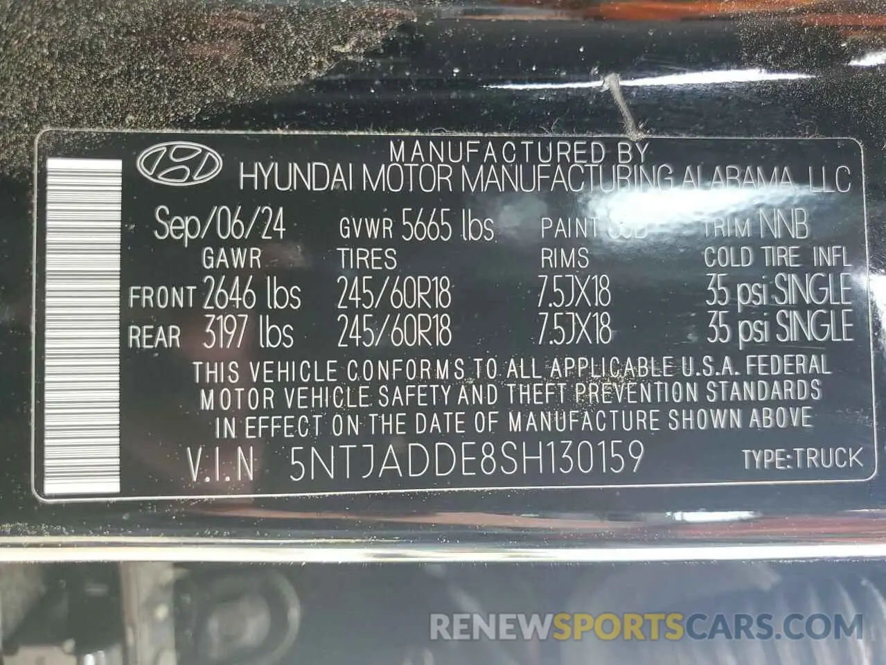 12 fotografías del automóvil dañado 5NTJADDE8SH130159 HYUNDAI SANTA CRUZ 2025