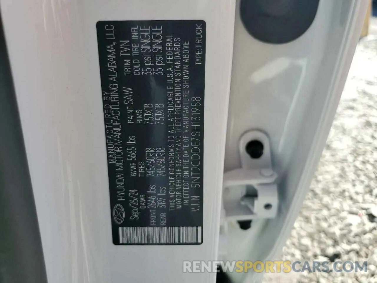 13 fotografías del automóvil dañado 5NTJCDDE7SH131958 HYUNDAI SANTA CRUZ 2025