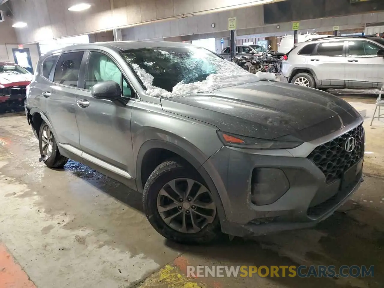 4 fotografías del automóvil dañado 5NMS23AD0KH079064 HYUNDAI SANTA FE 2019