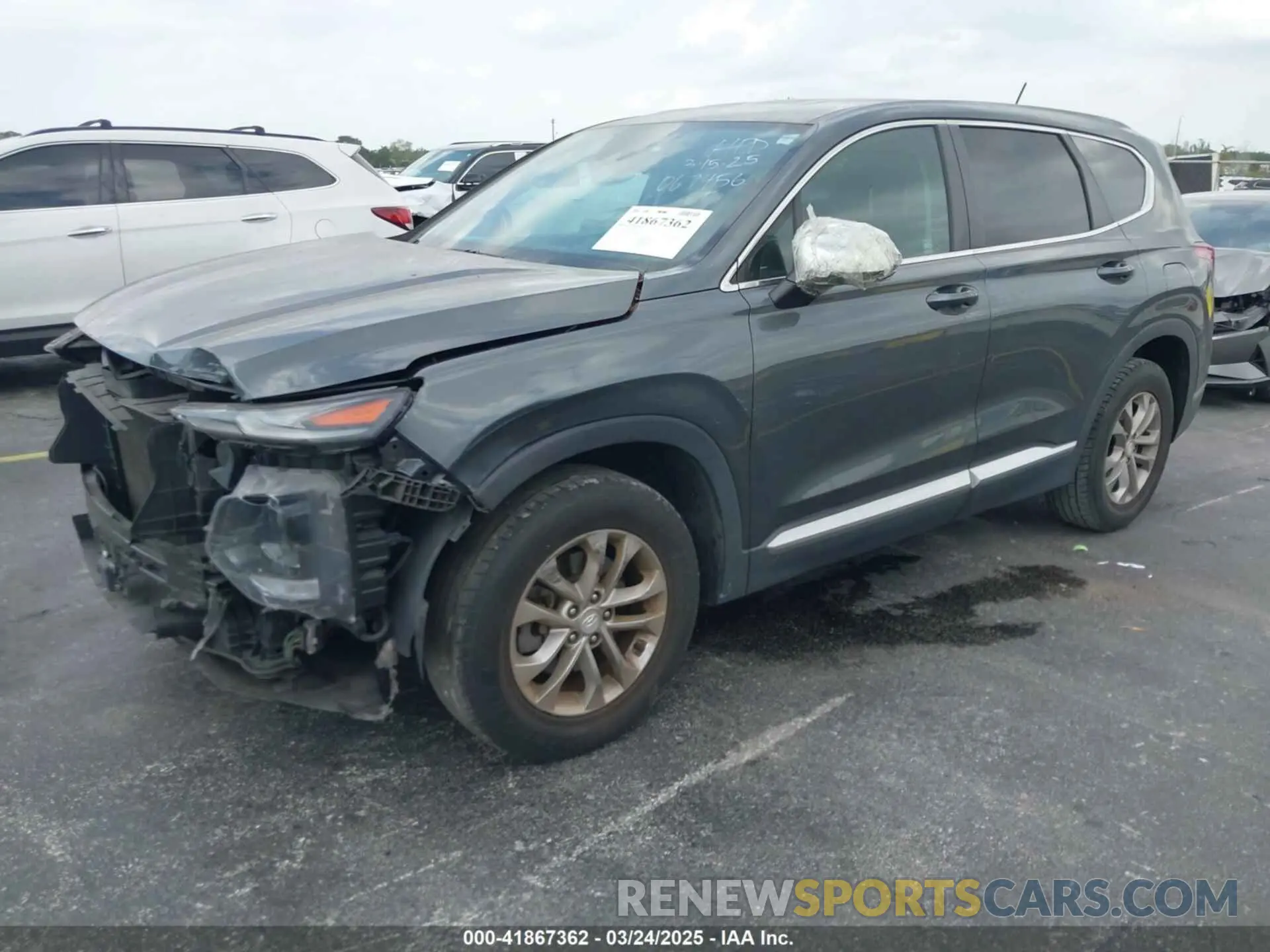 6 fotografías del automóvil dañado 5NMS23AD1KH067456 HYUNDAI SANTA FE 2019