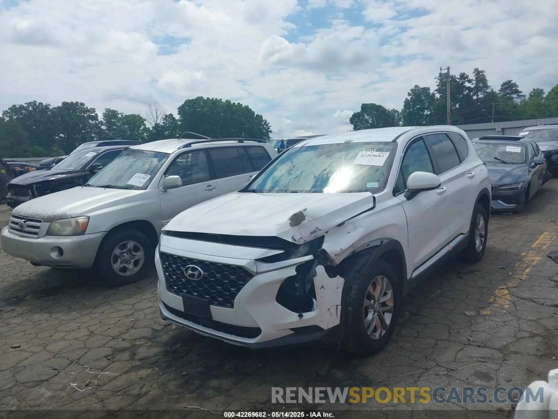 2 fotografías del automóvil dañado 5NMS23AD8KH102090 HYUNDAI SANTA FE 2019