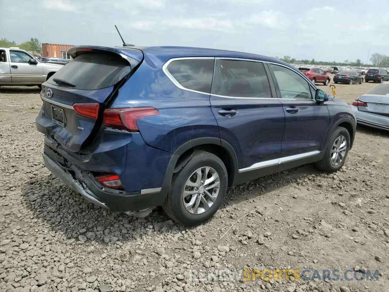 3 fotografías del automóvil dañado 5NMS2CAD4KH125270 HYUNDAI SANTA FE 2019