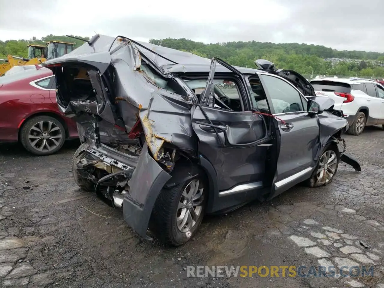 3 fotografías del automóvil dañado 5NMS2CAD6KH011433 HYUNDAI SANTA FE 2019