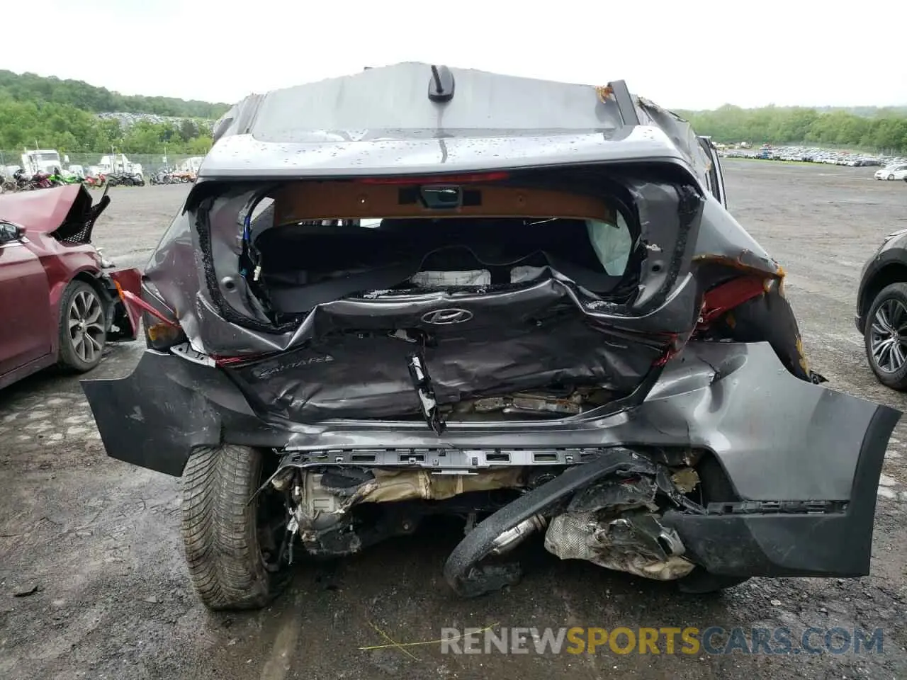 6 fotografías del automóvil dañado 5NMS2CAD6KH011433 HYUNDAI SANTA FE 2019