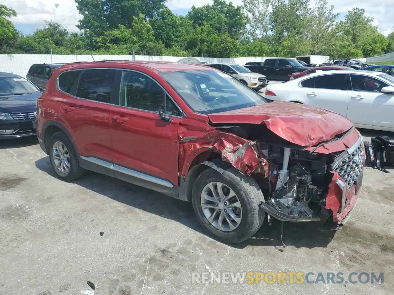 4 fotografías del automóvil dañado 5NMS2CAD9KH116905 HYUNDAI SANTA FE 2019