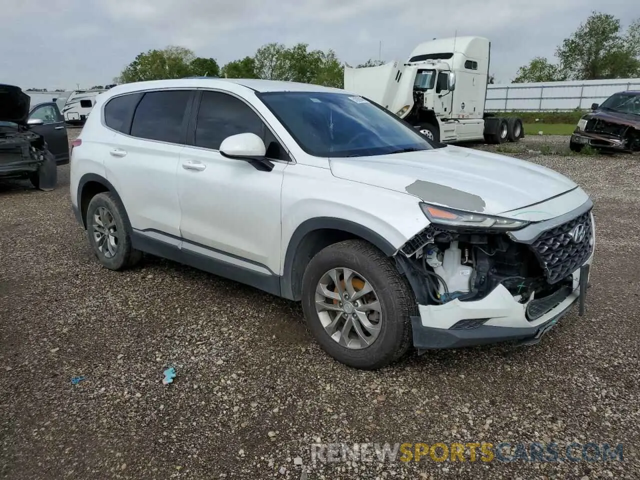 4 fotografías del automóvil dañado 5NMS2CAD9KH121313 HYUNDAI SANTA FE 2019