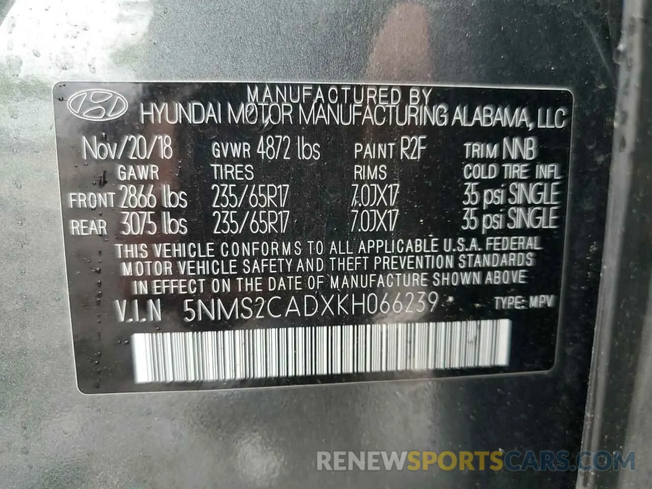 13 fotografías del automóvil dañado 5NMS2CADXKH066239 HYUNDAI SANTA FE 2019