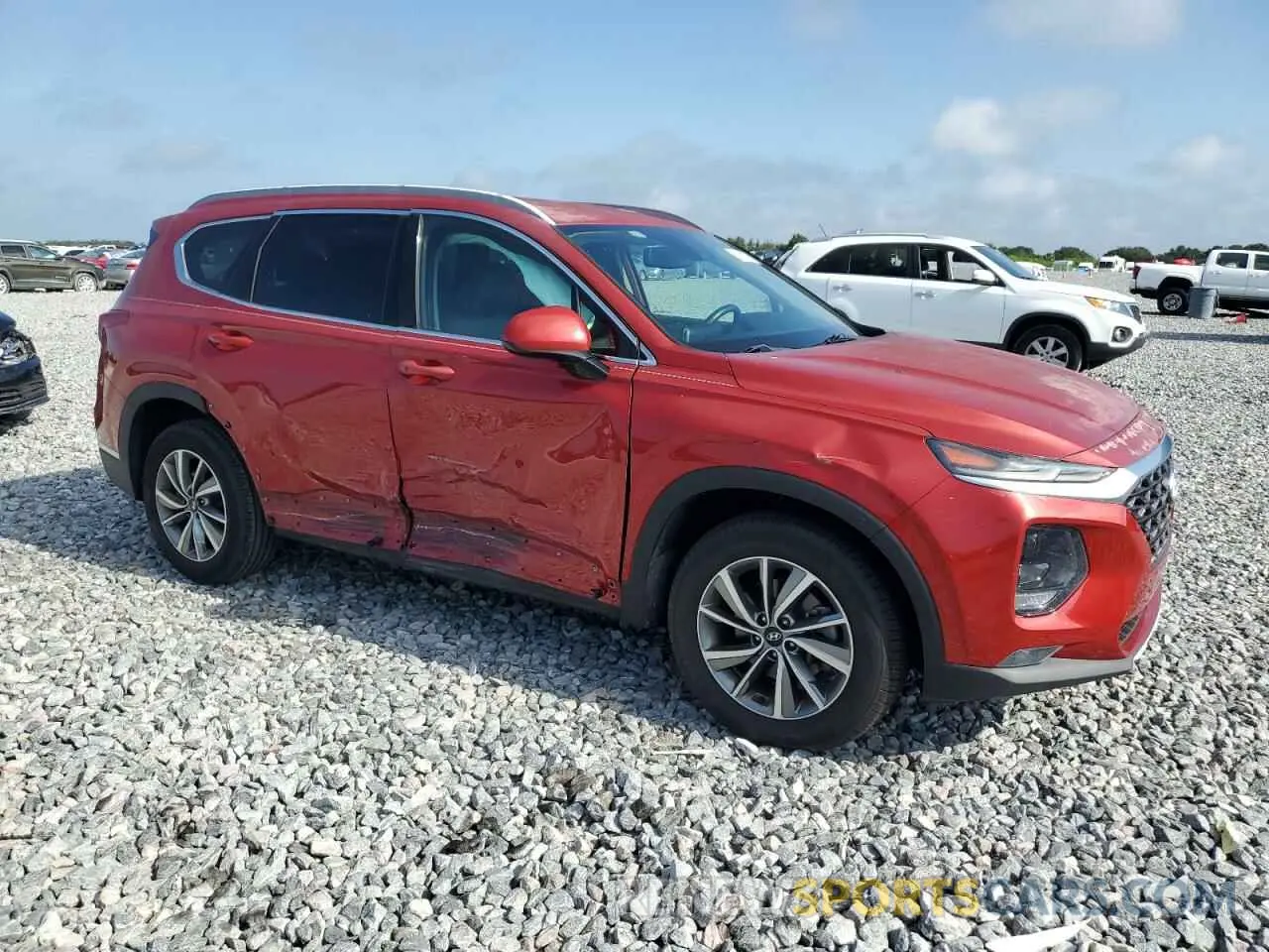 4 fotografías del automóvil dañado 5NMS33AD1KH033871 HYUNDAI SANTA FE 2019