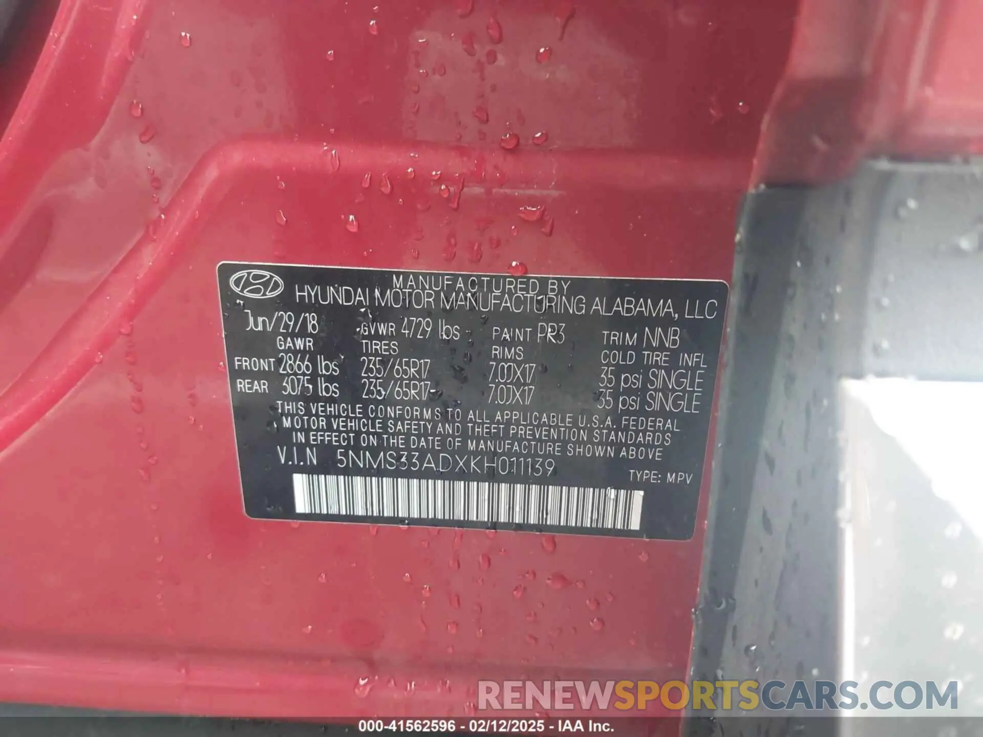 9 fotografías del automóvil dañado 5NMS33ADXKH011139 HYUNDAI SANTA FE 2019