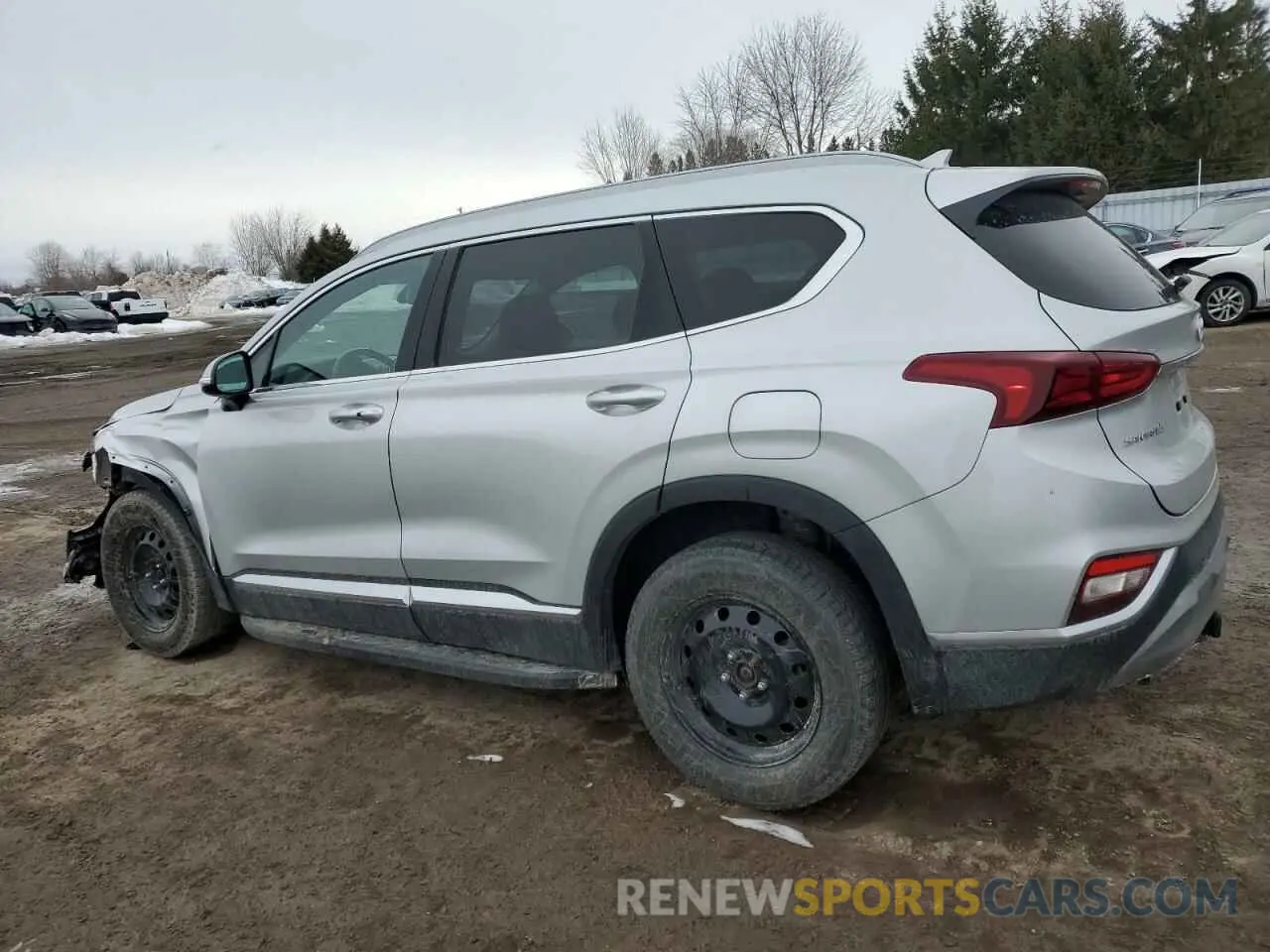 2 fotografías del automóvil dañado 5NMS3CAA0KH093792 HYUNDAI SANTA FE 2019