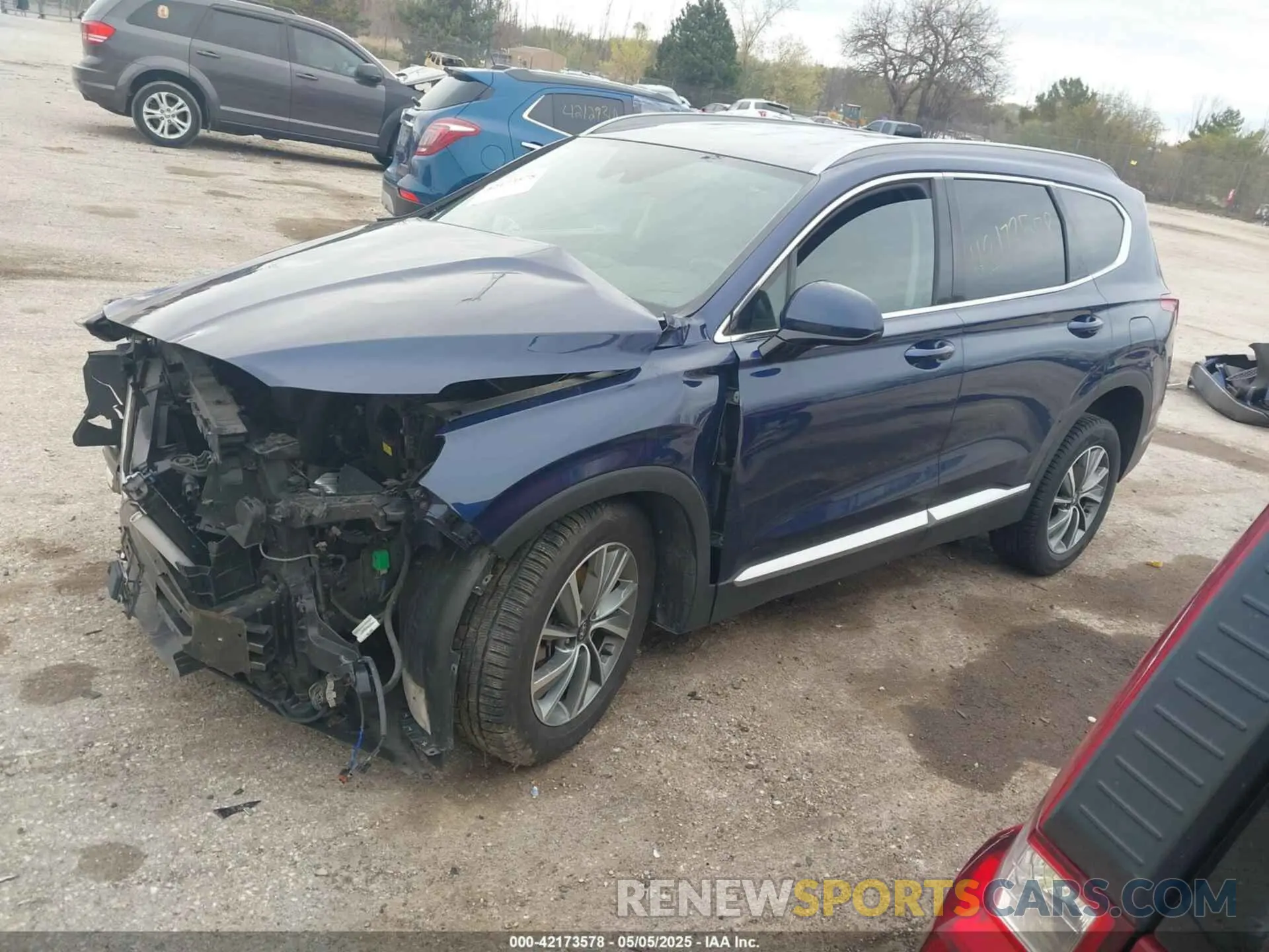 2 fotografías del automóvil dañado 5NMS3CAD0KH055120 HYUNDAI SANTA FE 2019